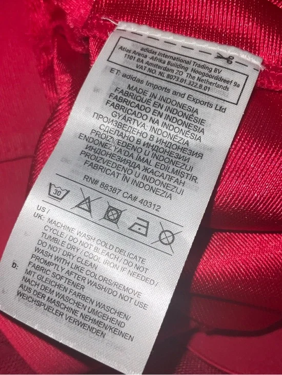 adidas Red Tulle Maxi Skirt with White Sport Stripes - Picture 9 of 9